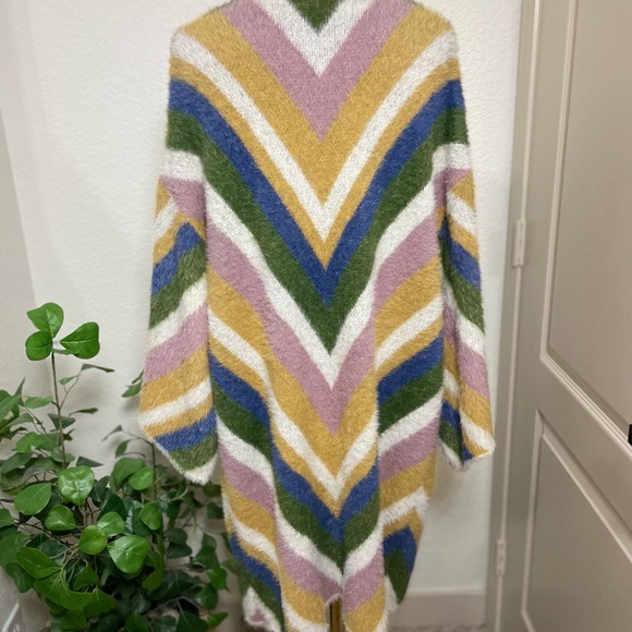 Striped Multicolor Open-Front Sweater - Picture 4 of 6